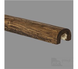 19501 Falešný trám půlkulatý 9x6cm, délka 2m - dub tmavý